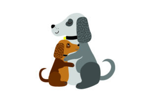 Dog and Puppy Embracing