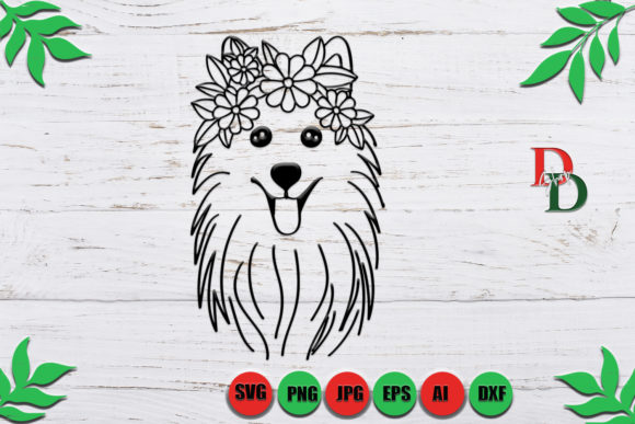 Dog SVG with Flower Crown SVG