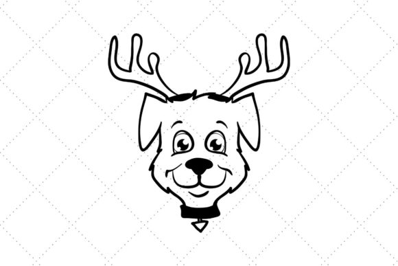Dog Wearing Deer Antlers