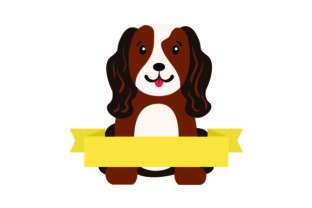 Dog with Blank Banner